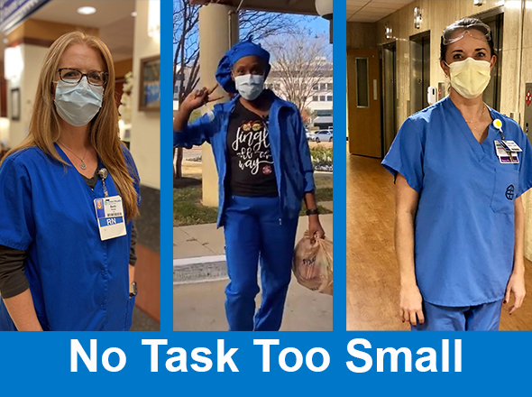 Nurses head to the front lines task banner with boarder