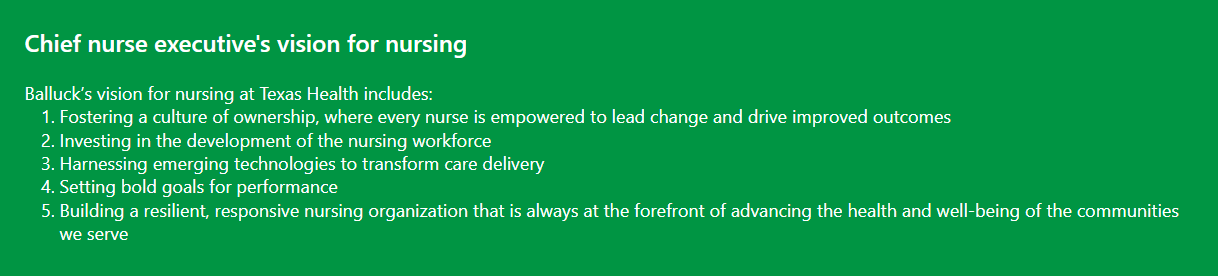 CNO’s vision for nursing